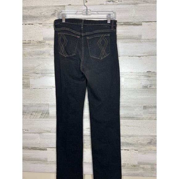 NYDJ Womens 8 Light Black Denim Straight Leg Stretch Jeans Nordstrom Retro - Picture 2 of 7